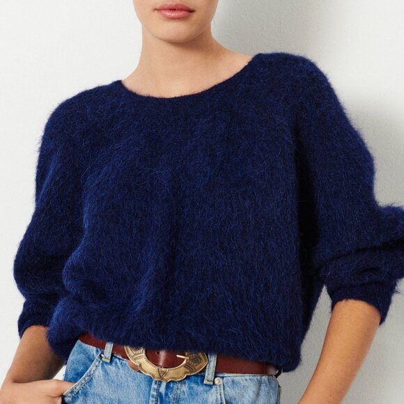 LIKE NEW Ba&sh navy fill sweater alpaca sz small - Picture 1 of 6